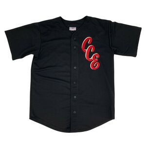 Vintage CCE Baseball #5 Jersey Men's Size XL 46-48 Black Short Sleeve Made USA